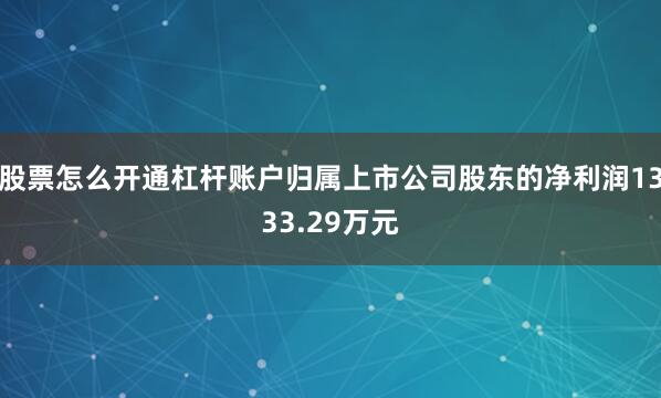 股票怎么开通杠杆账户归属上市公司股东的净利润1333.29万元
